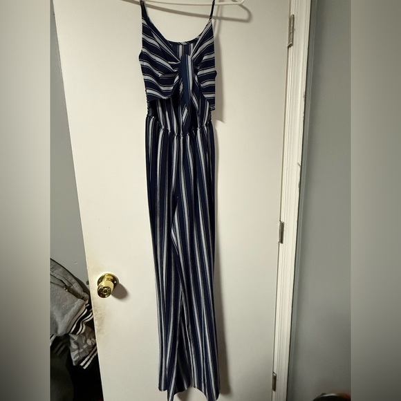 Rue21 Pants - Rue21 Navy and White Striped Jumpsuit